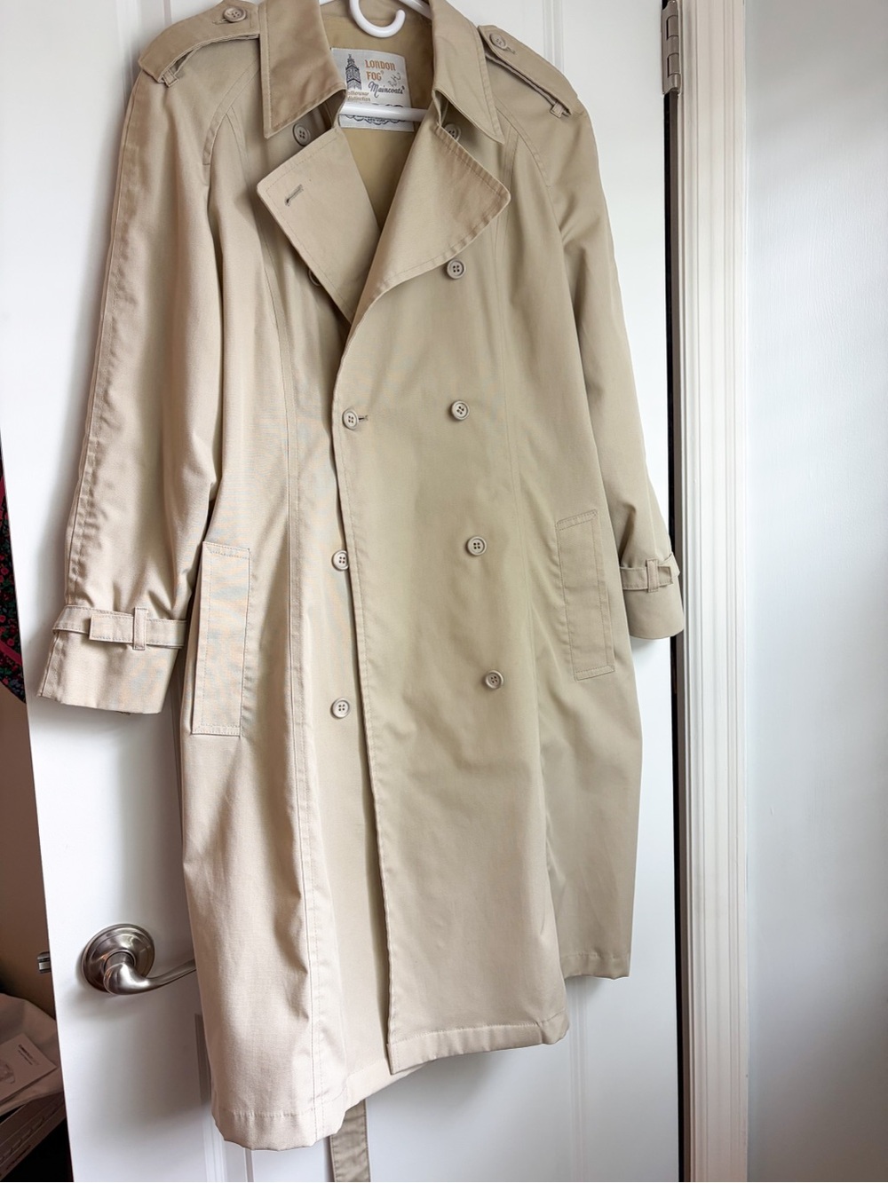 London Fog Beige Double-Breasted Trench Coat Vintage